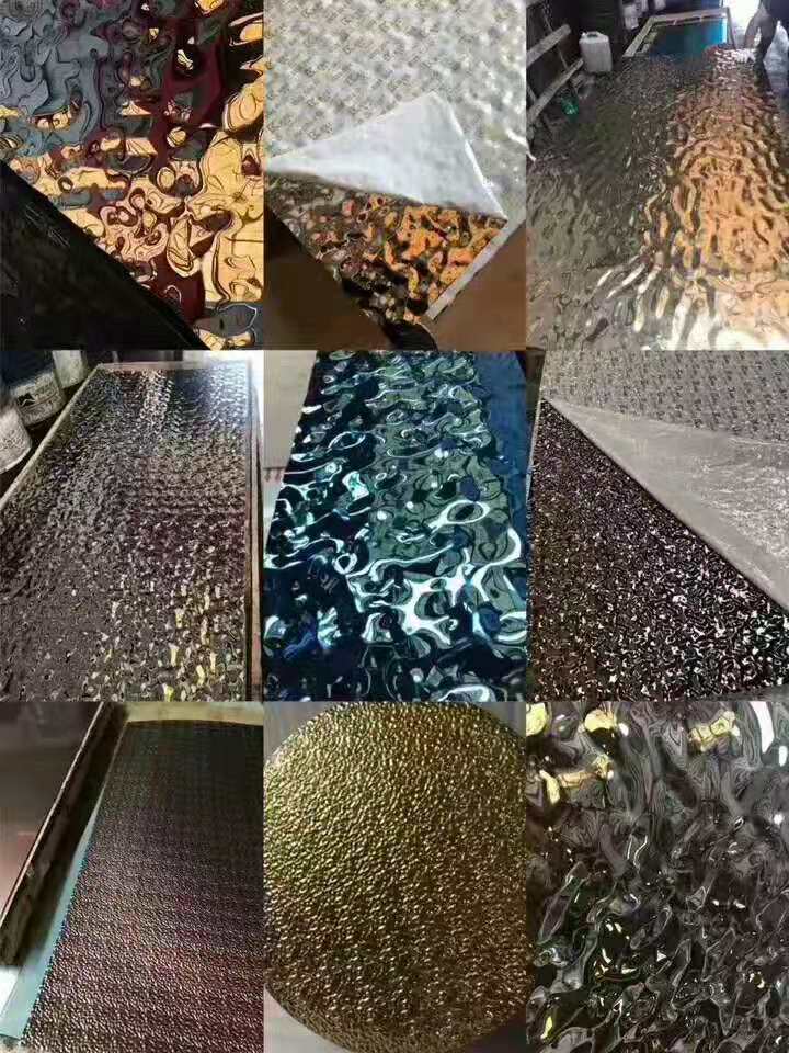 Sus304 3mm Thickness Pvd Color Mirror Water Ripple Stamped Stainless Steel Sheet for Hotel Decoration Cheap Price